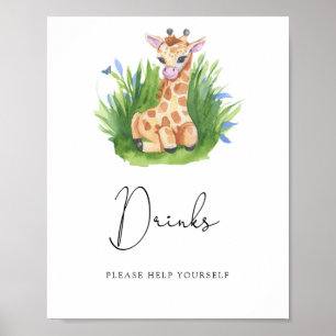 Póster Jirafa - Bebe, sírvete tú mismo