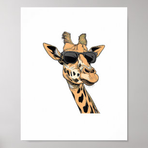 Póster Jirafa con gafas de sol 
