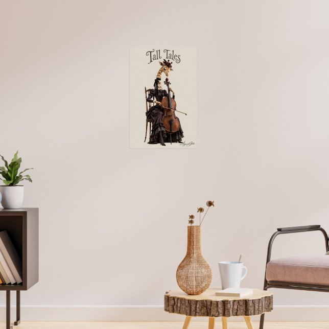 Póster Jirafa con un violonchelo (Salón 3)
