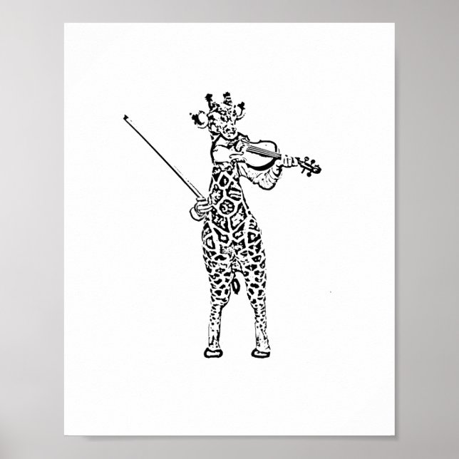 Póster Jirafa con violín  (Frente)