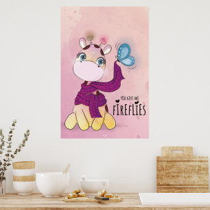 Póster Jirafa de Acuarela