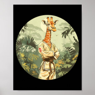 Póster Jirafa de Karate Artes Marciales Mma Taekwondo