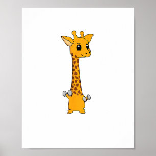 Póster Jirafa Divertida Camelopard Levantando Motivación