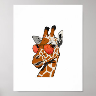 Póster Jirafa divertida con gafas de sol idea de regalo p