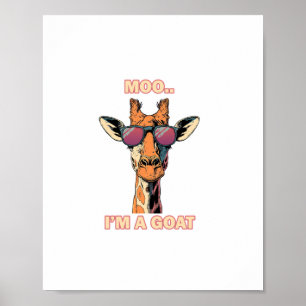 Póster Jirafa Divertida Moo
