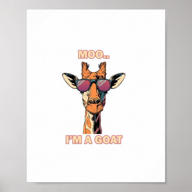 Póster Jirafa Divertida Moo   (Frente)