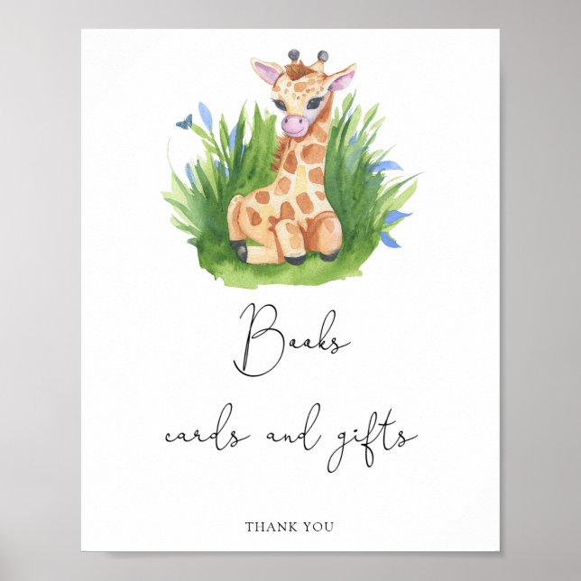 Póster Jirafa - libros tarjetas y regalos (Frente)