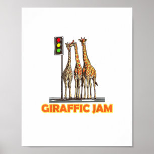 Póster Jirafa Mermelada de Chiste Divertido 