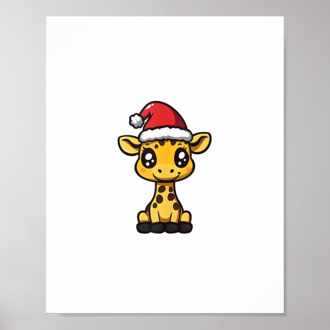 Póster Jirafa Navideña Monigote De Navidad  (Frente)