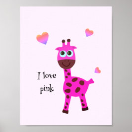 Póster Jirafa rosa