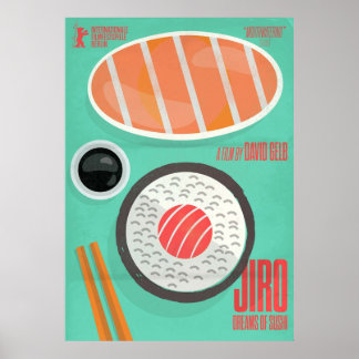 Póster Jiro sueña con el documental de sushi David Gelb S
