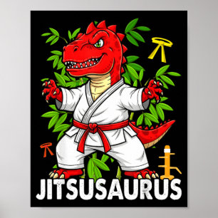 Póster Jitsusaurus Divertido Jiu Jitsu Trex MMA Brasileño