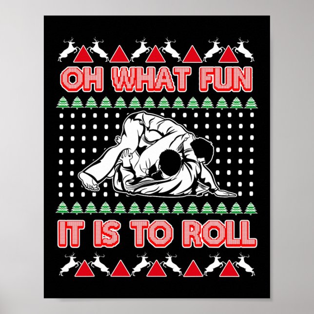 Póster Jiu Jitsu Bjj Navidades feos Sweater Mma Funny Xma (Frente)