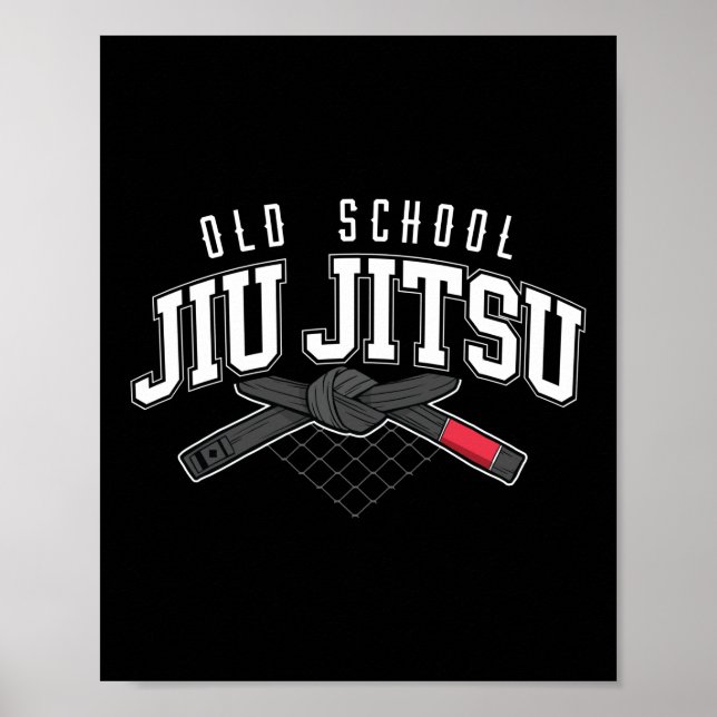 Póster Jiu Jitsu Bjj Old School Jiu Jitsu Black Belt (Frente)