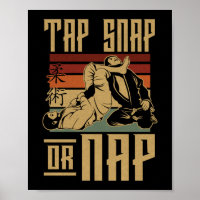 Jiu Jitsu Bjj Tap Snap O Nap Retro Vintage