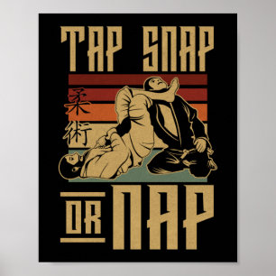 Póster Jiu Jitsu Bjj Tap Snap O Nap Retro Vintage