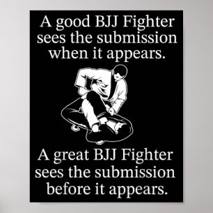 Póster Jiu-Jitsu Brasileño BJJ Grappling Lucha en Suelo