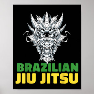 Póster Jiu Jitsu Brasileño Grappling - MMA BJJ Dragón