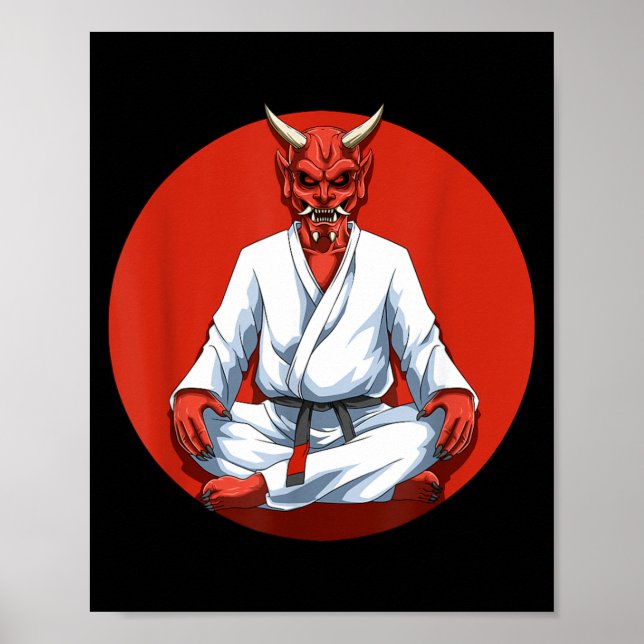 Póster Jiu Jitsu Brasileño Grappling y BJJ (Frente)
