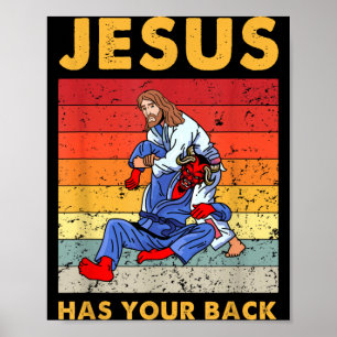 Póster Jiu Jitsu Brasileño Jesús Te Apoya BJJ MMA