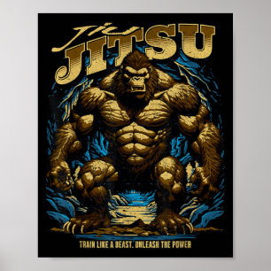 Póster Jiu Jitsu Brasileño __ Luchador de MMA Genial Agre