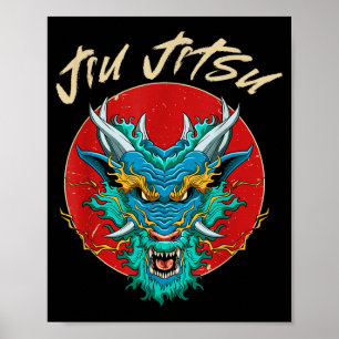 Póster Jiu Jitsu Brasileño MMA BJJ Dragón