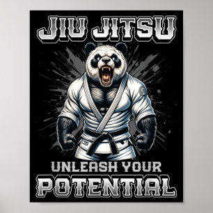 Póster Jiu Jitsu Brasileño MMA y fuerte grappling BJJ