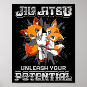 Póster Jiu Jitsu Brasileño MMA y Grappling BJJ Lucha