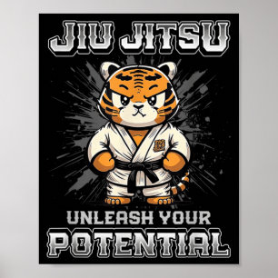 Póster Jiu Jitsu Brasileño MMA y Grappling BJJ Tigre