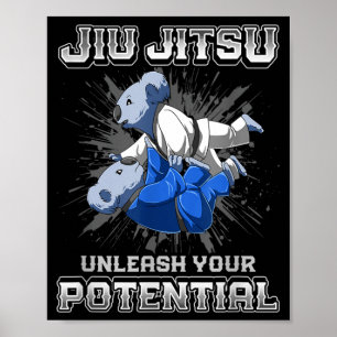 Póster Jiu Jitsu Brasileño MMA y Lucha BJJ