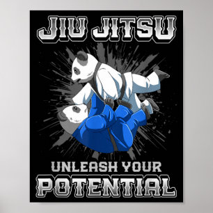 Póster Jiu Jitsu Brasileño MMA y Lucha de BJJ Grappling