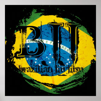 Póster Jiu Jitsu brasileño - Poster de la bandera de Vort