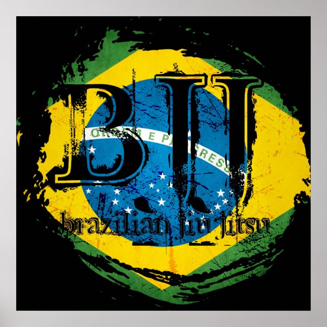 Póster Jiu Jitsu brasileño - Poster de la bandera de Vort (Frente)