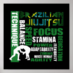 Póster Jiu Jitsu brasileño y Poster BJJ