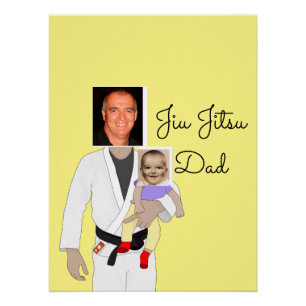 Póster Jiu Jitsu Dad Fotos y texto escrito a mano