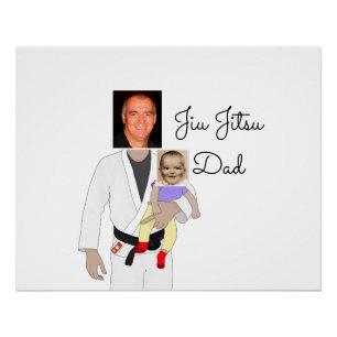 Póster Jiu Jitsu Dad Fotos y texto escrito a mano