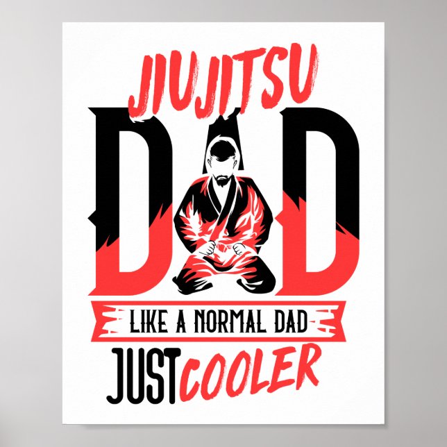 Póster Jiu Jitsu Dad Gusta De Un Papá Normal Que Simpleme (Frente)