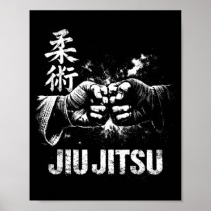 Póster Jiu Jitsu Japonés Judo Artes Marciales BJJ Lucha
