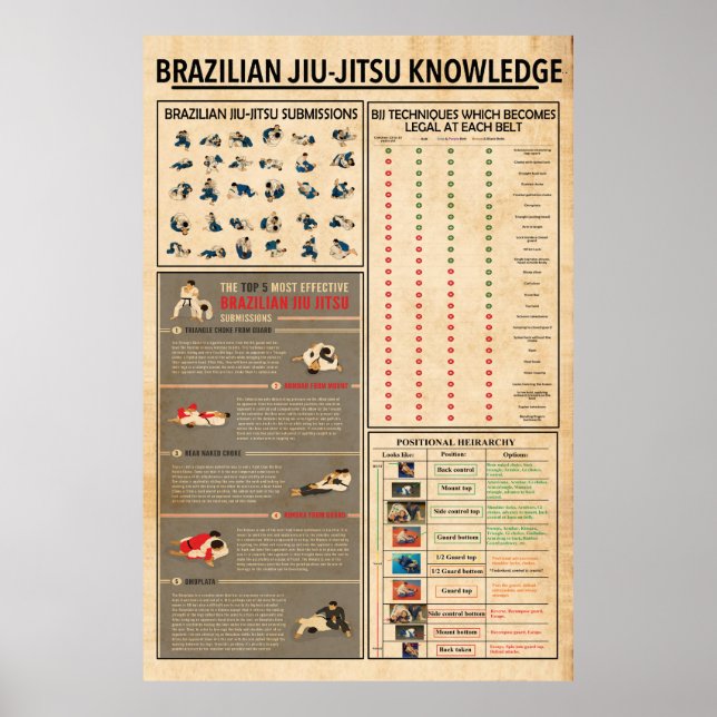 Póster Jiu Jitsu Knowledge Poster, Poster Jiu Jitsu (Frente)