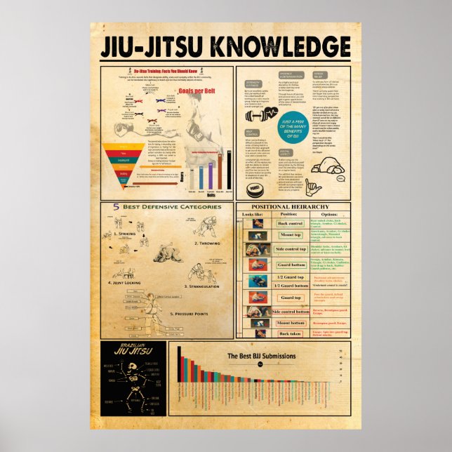 Póster Jiu Jitsu Knowledge poster, Poster Jiu Jitsu (Frente)