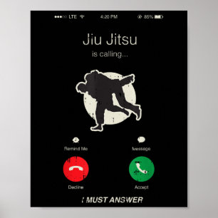 Póster Jiu Jitsu llama a la lucha de las artes marciales