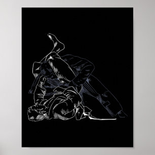 Póster Jiu-jitsu lucha contra el deporte de karate contra