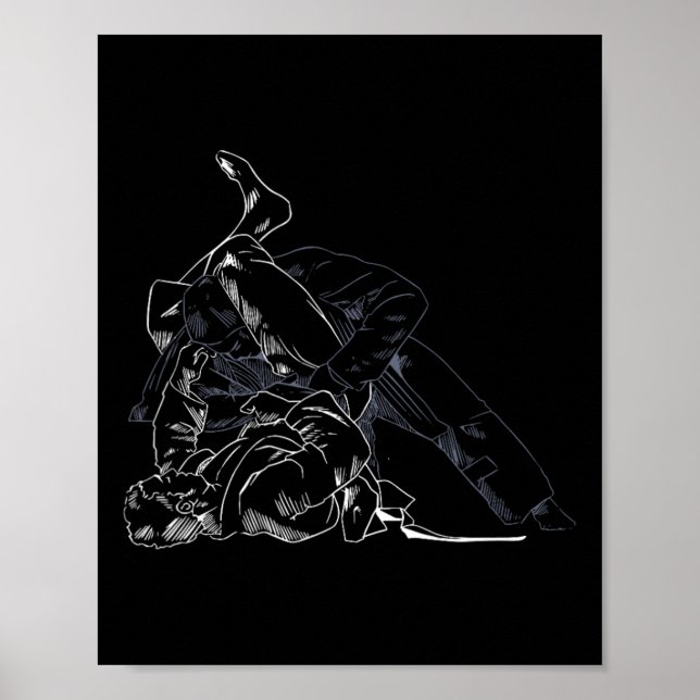 Póster Jiu-jitsu lucha contra el deporte de karate contra (Frente)
