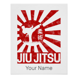 Póster Jiu Jitsu lucha contra las artes marciales japones