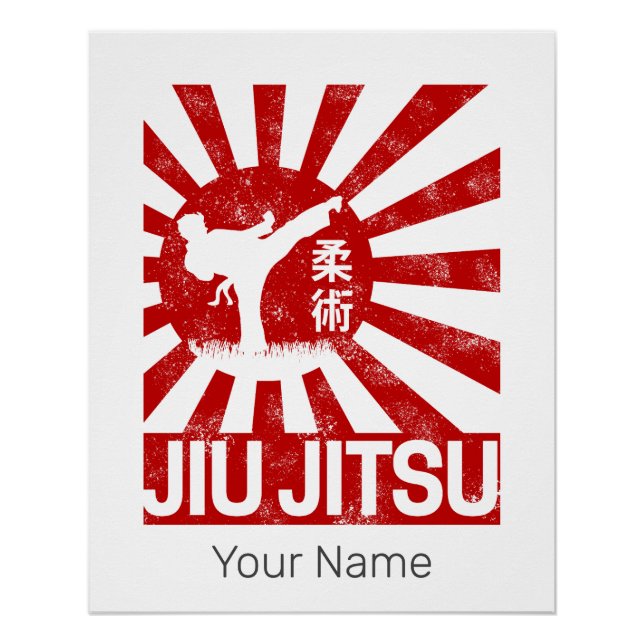 Póster Jiu Jitsu lucha contra las artes marciales japones (Anverso)