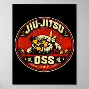 Póster Jiu Jitsu OSS Artes Marciales Brasileñas Deportes 