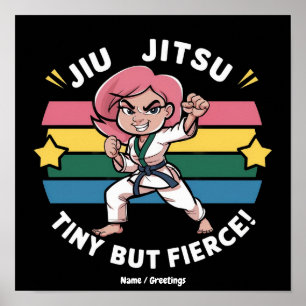 Póster Jiu Jitsu Pequeña Pero Feroz Empodera La Confianza