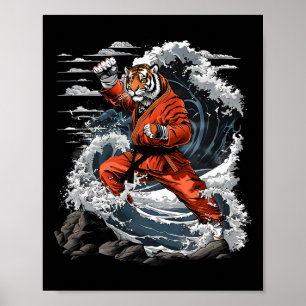 Póster Jiu-jitsu Tigre Kung Fu Taekwondo Kickboxing Marti