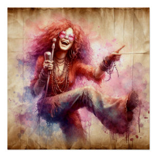 Póster JJ cantando en el escenario