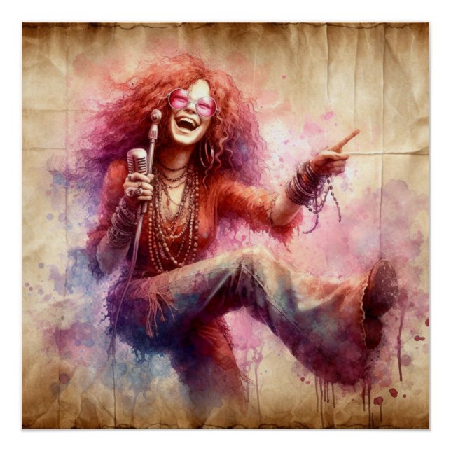 Póster JJ cantando en el escenario (Anverso)